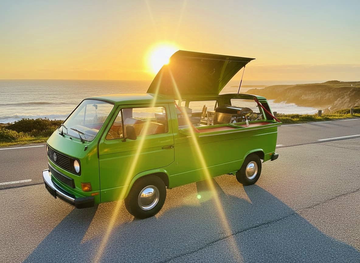 DJ-Setup aus dem VW T3 Bulli Open-Air